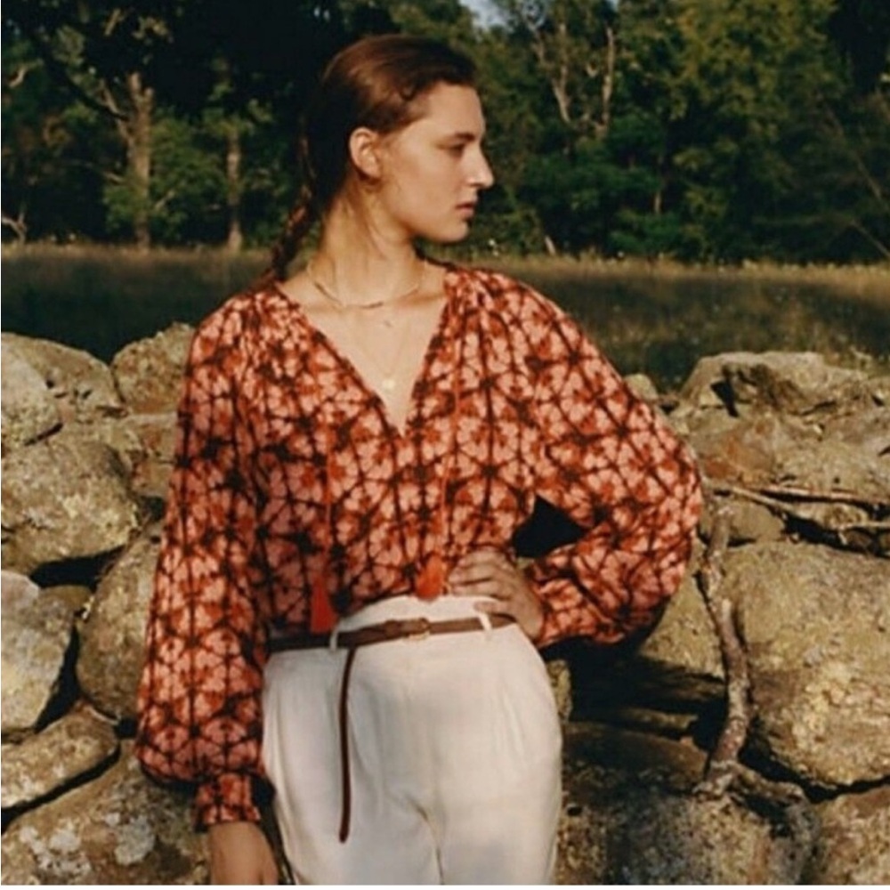Anthropologie Porridge Elisabeth Peasant Top
